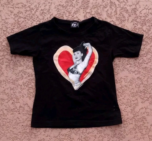 fashion victim betty page tシャツ 90s vintage 1998 BETTIE PAGE pin-up model Fashion Victim T-SHIRT