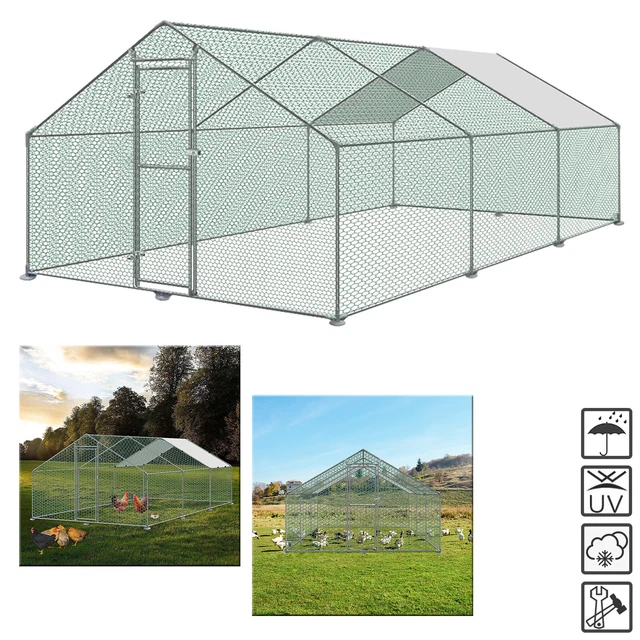 CHICKEN RUN CAGE WalkIn Coop Galvanised Metal 3x6x2m for Poultry