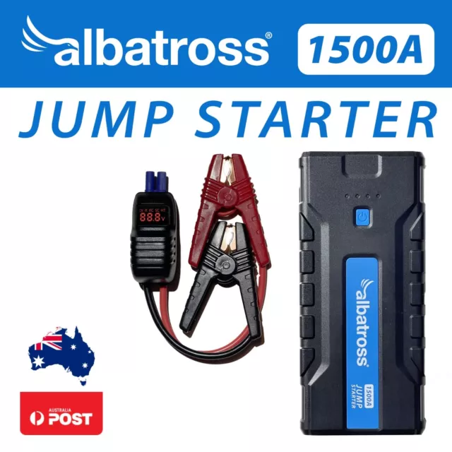 Albatross® 1500A AMP Vehicle Jump Starter USB Power Bank Torch Car SUV 4WD AUS