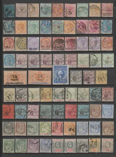Maurice  colonie Britannique Malacca  lot de timbres neufs et oblitérés