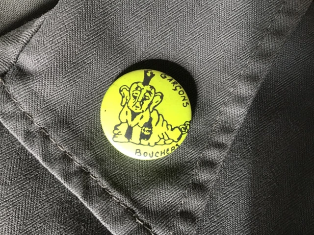 Original rare badge vintage GARÇONS BOUCHERS fluo 80 s collector punk rock