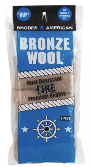 Rhodes American 123100 Homax Rust Resistant Fine Grade Bronze Wool Pads