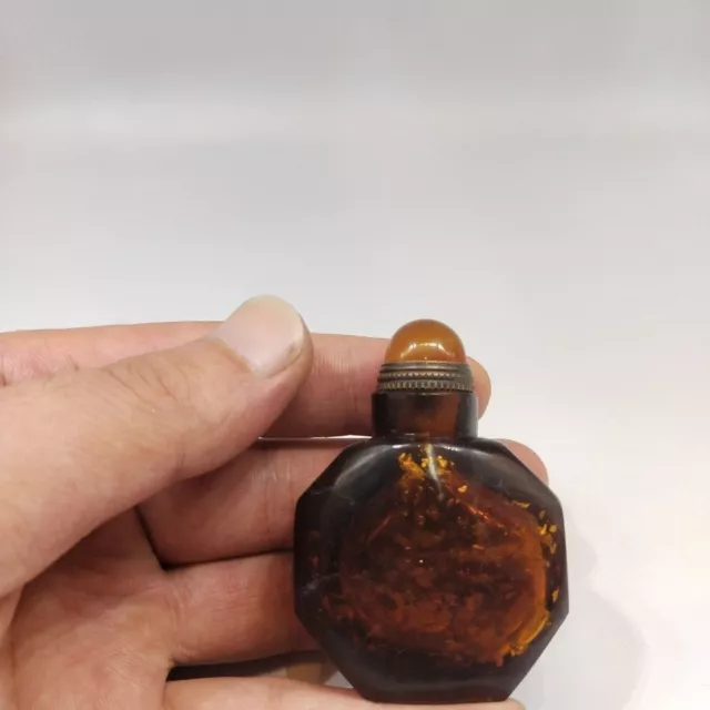 Exquisite Chinese Collector's Grade Glazed Gold Sprinkled Snuff Bottle