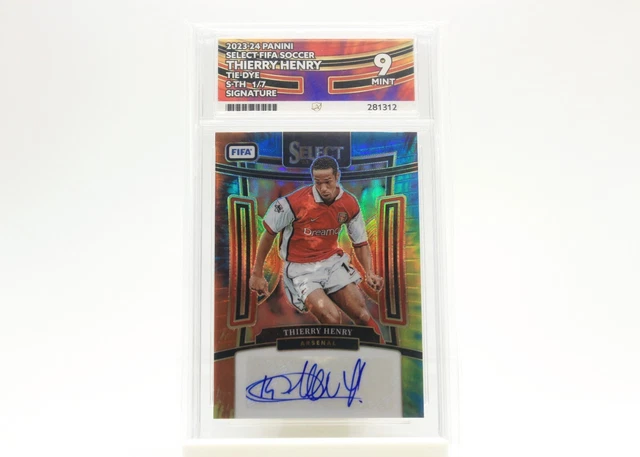 THIERRY HENRY TIE Dye Autograph 1/7 2023/2024 Panini Select Ace 9 