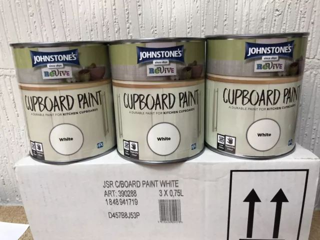 3 X 750 ML Johnstone s Cupboard Paint White Free Delivery Best