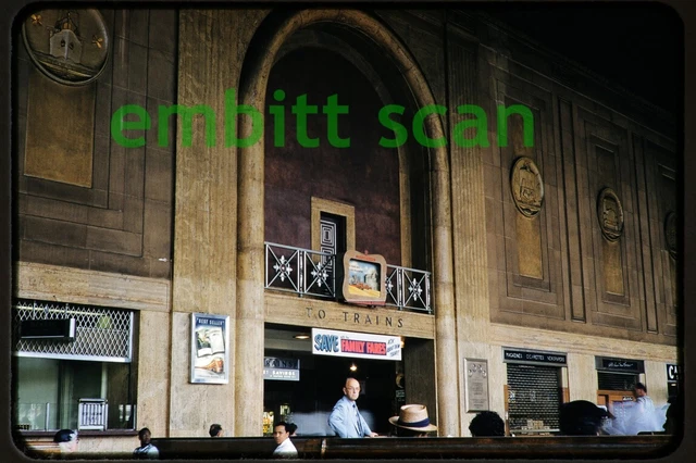 Original Slide, Interior View of PRR Penn Station in Newark NJ, 1957
