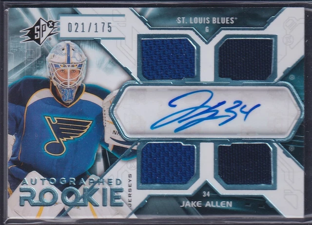 JAKE ALLEN - 2012 Upper Deck SPx Autographed Rookie Patch #22, /175
