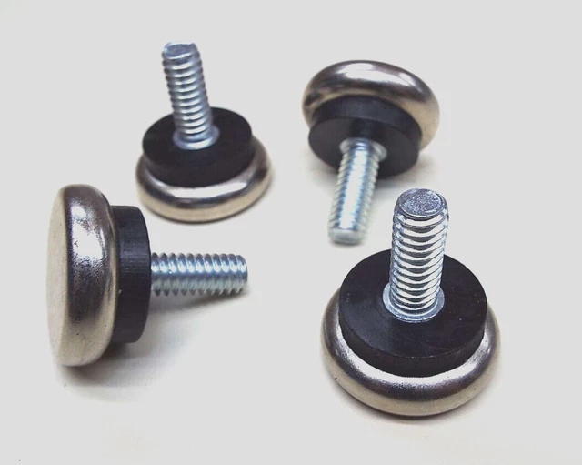 X4 .945 BASE 1/4-20 LEVELING PAD FEET ADJUSTABLE GLIDE STEEL ESSENTRA ...