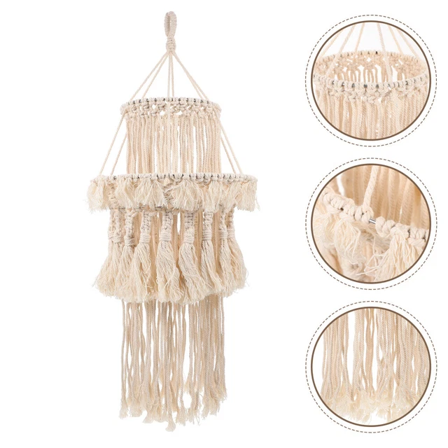 Lanternes De Papier Abat-jour Tissé Suspension Tissée Bohémien