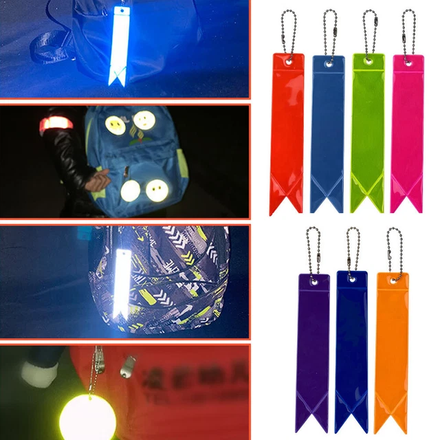 Luminous Reflective Strip PVC Key Chain Plastic Pendant Night Durable Keyrings
