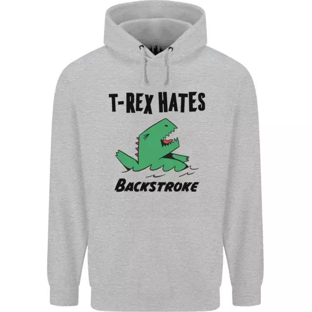 T-Rex Hates Backstroke Funny Swimming Swim Mens 80% Cotton Hoodie
