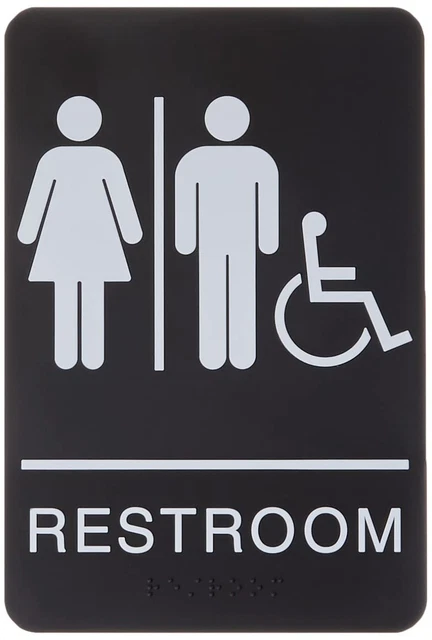 HEADLINE SIGN 9007 ADA Wheelchair Accessible Restroom Sign with Tactile ...
