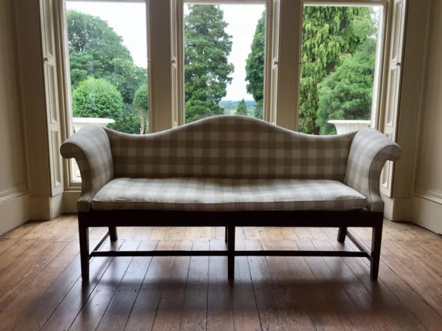 ANTIQUE 18th Century large camel-back country settee sofa - structurally sound