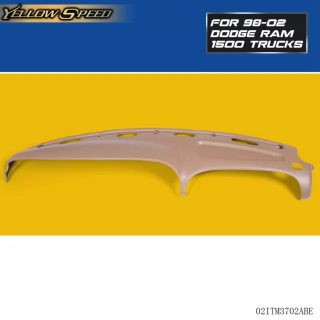 Molded Plastic Dash Pad Cover Overlay Fit For 1998-2002 Dodge Ram 1500-3500