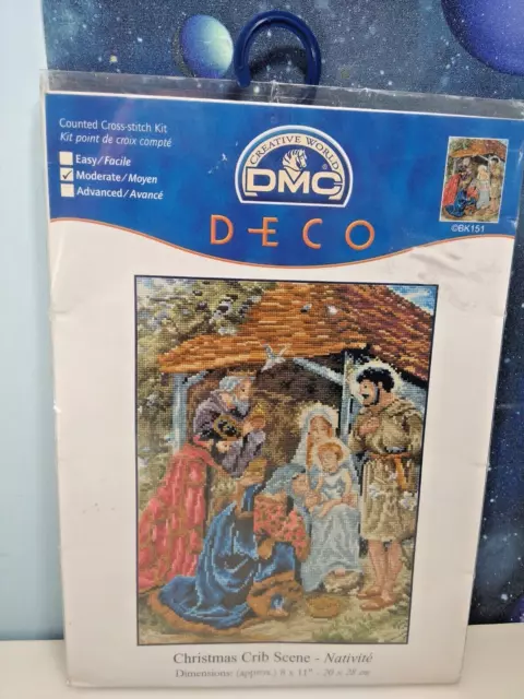 DMC DECO Counted Cross Stitch Kit Christmas Crib Scene NATIVITY  20X28cm BK151