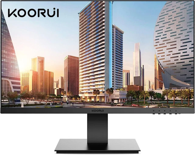 KOORUI 24-Zoll-IPS-FHD-1080p-LED-Computermonitor, 75 Hz, ultradünner Rahmen, Aug