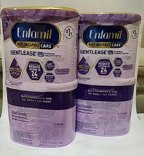 Enfamil NEUROPRO CARE GENTLEASE Powder Infant Formula 20 oz, 4-PACK• EXP : 04/25
