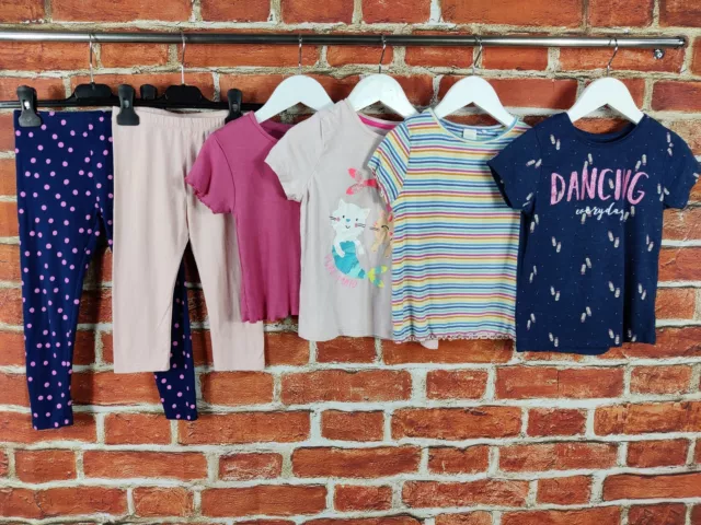 GIRLS BUNDLE AGE 5-6 YEARS M&S NEXT etc LEGGINGS TOP T-SHIRT DANCE CAT SET 116CM