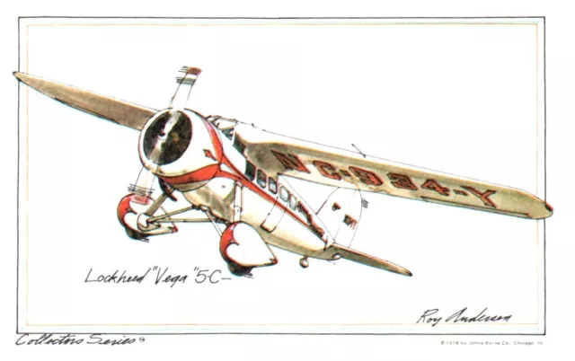 Lockheed Vega 5C Collectors Series Airplane Postcard