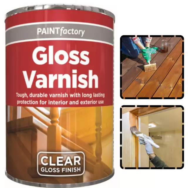 Clear Gloss Varnish Tin Paint 300ml Quick Drying Paint for Wood, Metal, Plastic