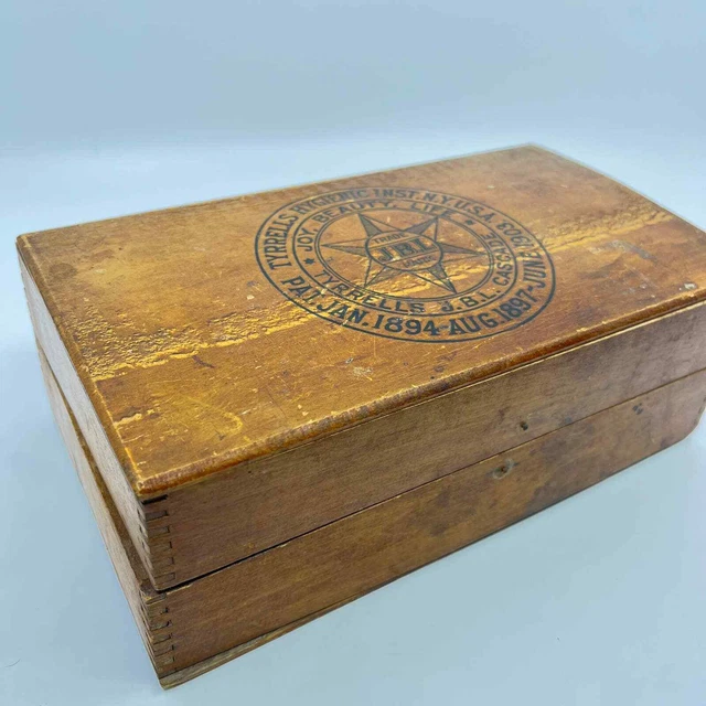 1903 Tyrrells Hygenic Inst. JBL Cascade Quack Medicine Wood Box TE1-2
