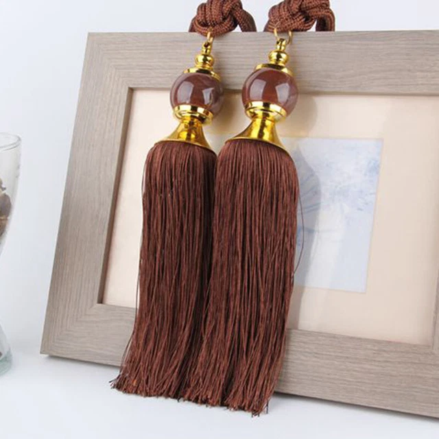 1 Pair Curtain Holdbacks Rope Home Decor 23 Colors Tieback Hanging Tassels New