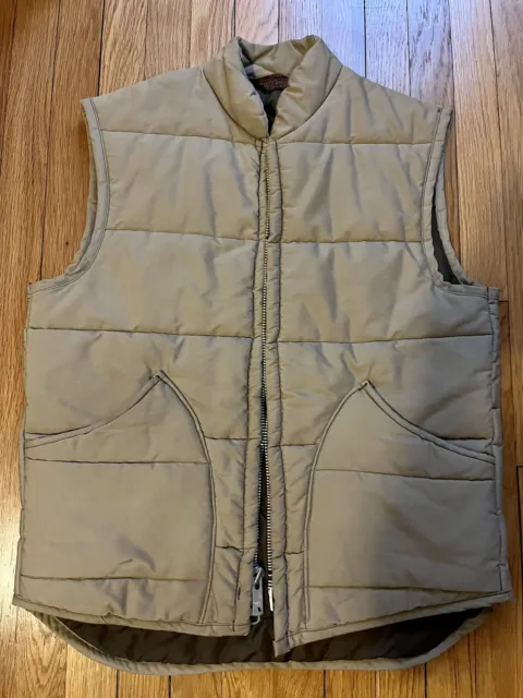 Vintage 60s Fleetwood Sportswear Quilted Insulated Hunting Ski Vest Size Large