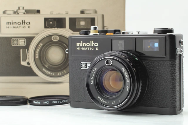 [Near MINT in Box]  Minolta Hi-Matic E Black Camera 40mm F/1.7 From JAPAN #473