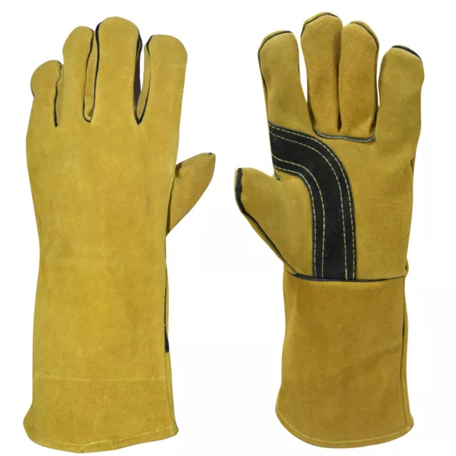 Soudure Gants Chaleur Résistant 14'' BBQ / Four / Mig / Tig Soudeur Gantelets