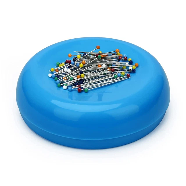 Magnetic Sewing Pincushion With 100 Plastic Head Pins, Magnetic Pins Holder Fo
