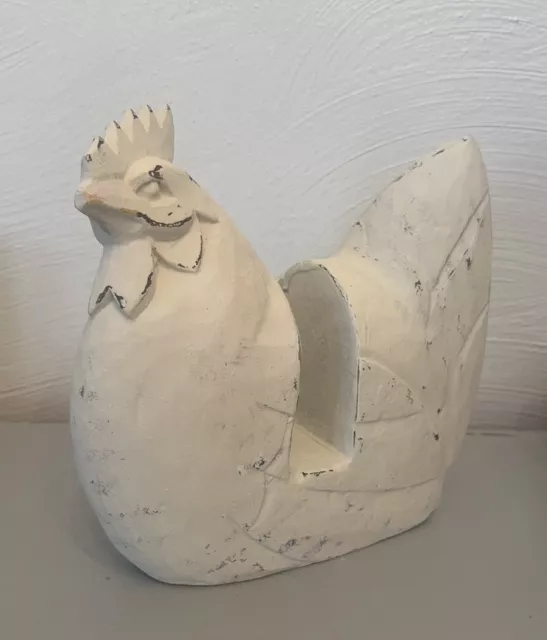 Napkin / Letter Holder White Rooster Chicken Farmhouse Primitive