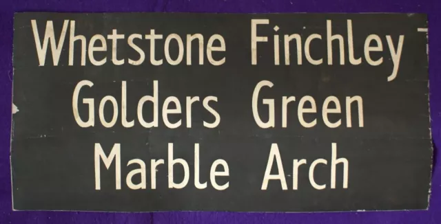 Whetstone Finchley Golders Green Marble Arch London Bus Destination Blind