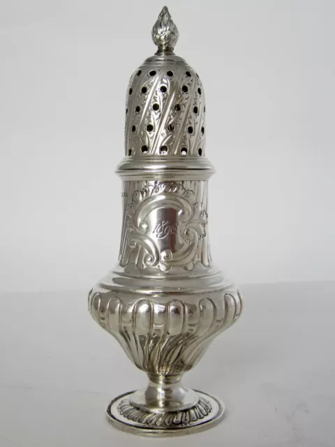 Large Victorian Silver Baluster Shaped Sugar Caster