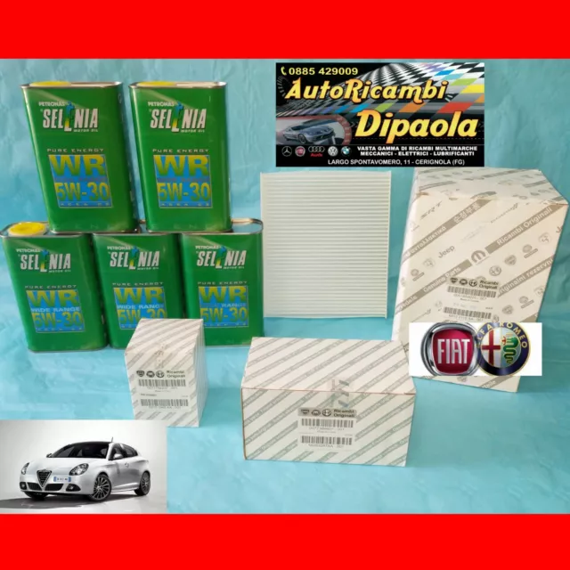 Kit Tagliando Originale Alfa Romeo Giulietta 2.0 Jtdm Selenia+4 Filtri Originali