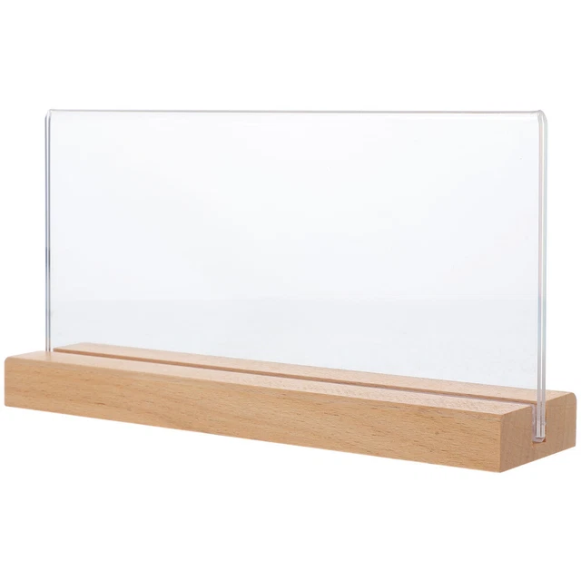 Portacartelli Verticale In Legno Di Noce A5 - Display A 6 Pagine Doppia Faccia, Per Menu, Foto E Ufficio