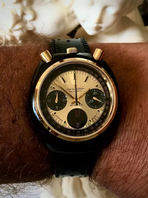 CITIZEN FLYBACK CHRONOGRAPH CHALLENGE Timer Bullhead 8110A PVD Coated Case 1974 1 143.63 PicClick UK