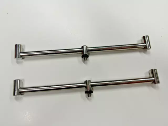 2 x 2 Rod Buzz Bars, Stainless Steel. 30cm, Carp, Coarse fishing. Alarms, rests