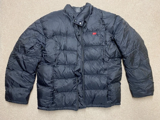 VINTAGE NIKE PUFFER Jacket Down Coat Size UK XL Navy Blue Men's Y2K ...