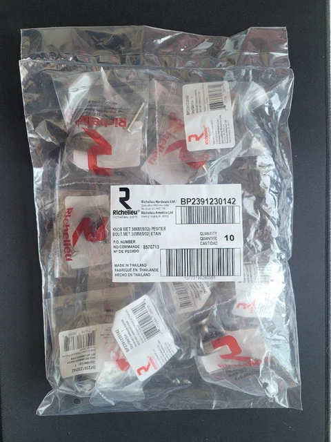 Perno de gabinete Richelieu BP2391230142 30 mm (peltre) (paquete de 10)