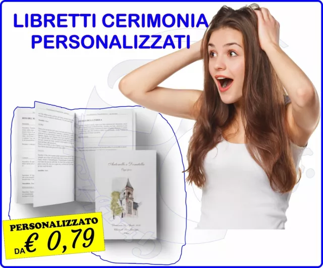 Libretti Libretto Cerimonia Messa Matrimonio Nozze Sposini Personalizzati