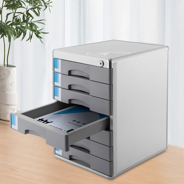 Grey File Set GREY 5/7 DRAWER File Cabinet Lateral Storage Cabinet w/ Lockable Office ...