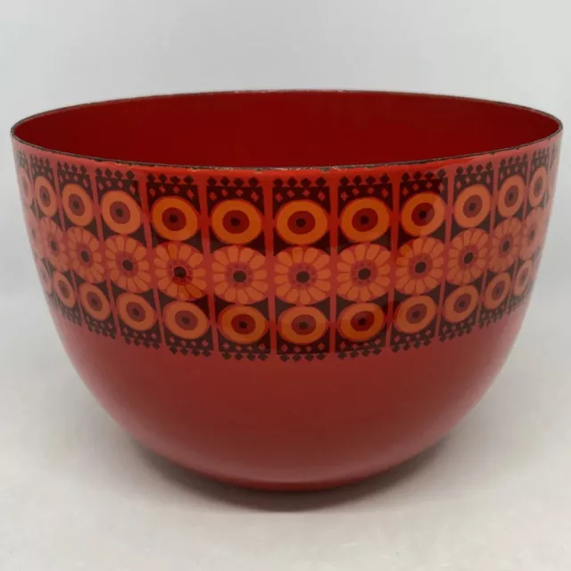 Finel Kaj Franck Arabia Finland Red Enamel Bowl Kehrä Mid Century MCM Vintage