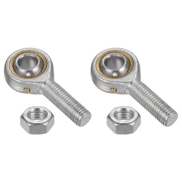 2pcs POS12 12mm Bore Rod End Bearing M12x1.75 Male Right Hand Thread