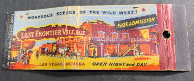 Last Frontier Village Full Length Matchbook Cover Las Vegas Nevada Gambling