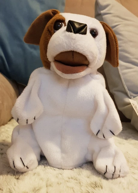 FOLKMANIS FOLKTAILS HAND Puppet Sitting Brown White Puppy Dog 8