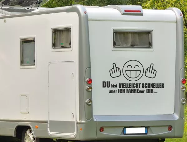 AUFKLEBER WOHNWAGEN WOHNMOBIL Caravan Camper Auto Spruch Text Fahre VOR