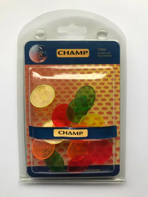 Champ Fluorescent Neon Golf Ball Markers. Pack Of 12.