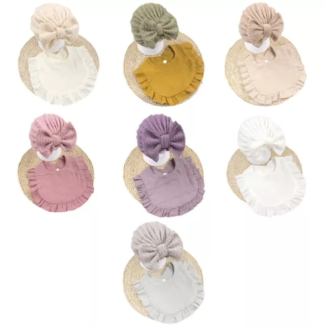 Fashionable Baby Bonnet & Spit-Up Bibs Package Baby Hat Bibs set for Each Day