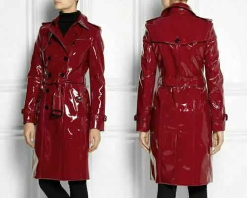 Jules Miller New York Womens Trench Coat Size M Medium USA Red