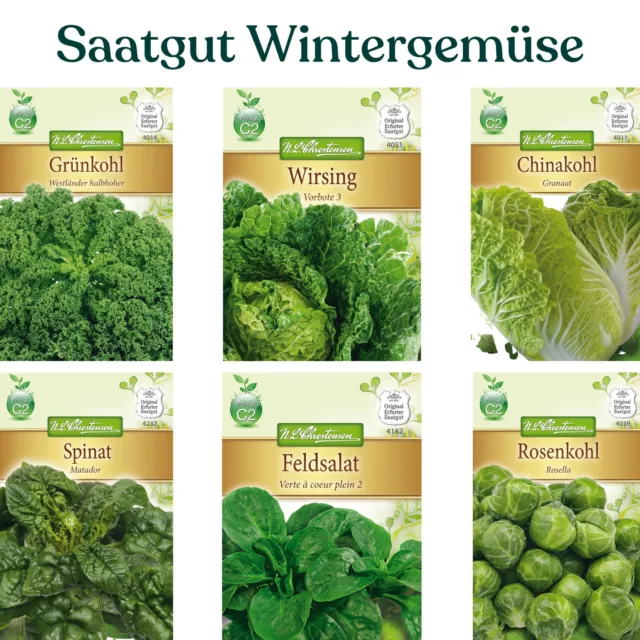 Wintersaatgut Wintergemüse Asiasalate Lauch Kohl Spinat verschiedene Sorten